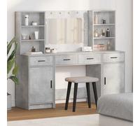 Ensemble de table de maquillage avec LED 3 pc Bois d'ingénierie Vanité vidaXL vi