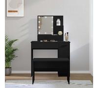 Ensemble de table de maquillage LED 2 pc Bois d'ingénierie Vanité Table vidaXL v