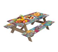 Ensemble de table de pique-nique avec housse de banc, housses de table de