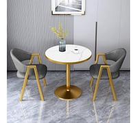 Ensemble de table de pub ronde pour 2 personnes, 3 pièces en imitation marbre pour petit déjeuner, dîner, meubles de cuisine, table basse de conférence en bois avec chaises