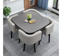 Ensemble de table de réception de bureau moderne - Grande table de conférence avec 4 chaises, parfaite pour les petites réunions, les cafés et les salles à manger - Mobilier élégant pour les espaces