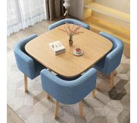 Ensemble de table de réception de bureau, petite table de salle à manger avec chaises, table de négociation gain de place, pour 4 personnes, design élégant en coton, idéal pour la maison et le bureau