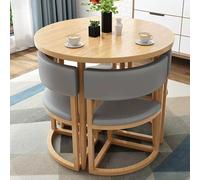 Ensemble de table de réception de bureau, petite table de salle à manger pour 4 tables basses et chaises, meubles d'appartement familial, 80 cm, couleur grise