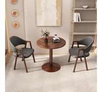 Ensemble de Table de réception Moderne avec 2 chaises, Table Basse de Salle de conférence pour Petites Entreprises, Table à Manger Grise pour Le Bureau ou la Maison