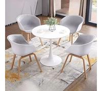 Ensemble de table de réception pour 4 personnes avec sièges souples, table de salle à manger et chaises grises Idéal pour une petite salle de conférence et un appartement familial