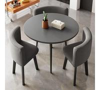 Ensemble de table de salle à manger 4 personnes avec chaises triangulaires rembourrées en coton et lin pour balcon, salon, bureau, multi-usage