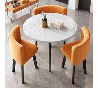 Ensemble de table de salle à manger 4 personnes avec chaises triangulaires rembourrées en coton et lin pour balcon, salon, bureau, multi-usage