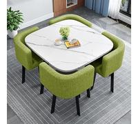 Ensemble de table de salle à manger 5 pièces avec 4 chaises, petite table carrée/ronde moderne, idéale pour salle à manger, cuisine, réception et petites zones de conférence