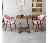 Ensemble de table de salle à manger carrée compacte pour deux personnes, plateau moderne en grain de bois avec cadre en métal robuste, coin repas peu encombrant pour appartements et petits espaces de