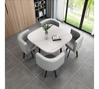 Ensemble de table de salle à manger carrée élégante avec chaises - Meuble moderne peu encombrant pour réunions d'affaires, salons ou salles de séjour - Design élégant de couleur claire