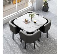 Ensemble de table de salle à manger carrée moderne pour 4 tables de cuisine compactes et chaises pour petits espaces, idéal pour les repas et les réunions d'affaires, design élégant et peu encombrant.