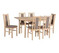 Ensemble de table de salle à manger, chaises de salle à manger en hêtre, tables de salle à manger et chaises, chaises de salle à manger et chaises de cuisine modernes, chaise BOS 14 +table MAX 5P