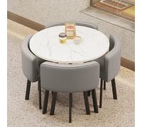 Ensemble de table de salle à manger compact pour 4 personnes comprenant une table et quatre chaises. Parfait pour les petites cuisines et les espaces. Meubles de salle à manger élégants pour la maison