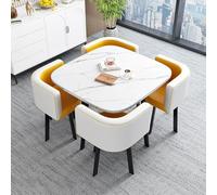 Ensemble de table de salle à manger compact pour 4 tables de cuisine rondes et carrées et chaises pour petits espaces, parfait pour les appartements, la salle à manger et la décoration de la cuisine