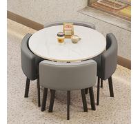 Ensemble de table de salle à manger compact pour 4 tables et 4 chaises - Mobilier de cuisine pour petits espaces - Table et chaises modernes - Idéal pour les appartements et les salles à manger