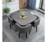 Ensemble de table de salle à manger compact pour 4 tables et chaises de cuisine rondes/carrées compactes pour petits espaces Meubles de salle à manger modernes pour appartements et zones confortables