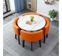 Ensemble de table de salle à manger contemporain pour 4 personnes avec chaises pour salon et salle à manger, table de conférence et de réception multifonctionnelle, 80 x 80 x 75 cm