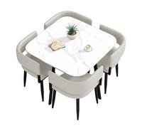 Ensemble de table de salle à manger moderne, 5 pièces pour petits espaces, table de cuisine carrée/ronde avec 4 chaises pour salle à manger, table élégante et chaises pour rassembler ou négocier