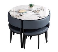 Ensemble de table de salle à manger moderne 5 pièces, table de cuisine carrée/ronde avec 4 chaises, idéale pour les petits espaces, parfaite pour la salle à manger et le petit déjeuner, design peu