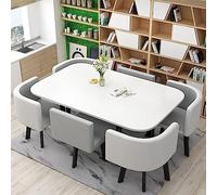 Ensemble de table de salle à manger moderne 7 pièces avec table de bar et chaises Idéal pour 6 personnes dans la salle à manger, la cuisine, le restaurant et le salon Collection de meubles élégants (H