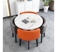 Ensemble de table de salle à manger moderne avec 4 chaises à bascule - Table de cuisine peu encombrante pour les petits, idéale pour le salon, la salle à manger, le bureau - Design élégant et
