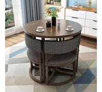 Ensemble de table de salle à manger moderne avec 4 chaises durables et multi-usages pour salon et salle à manger, table de réception et chaise de 80 cm de diamètre, ensemble élégant et fonctionnel