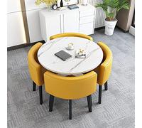 Ensemble de table de salle à manger moderne avec 4 chaises pour économiser de l'espace pour la maison ou le bureau Chaises en tissu élégant Idéal pour les petits espaces 90 x 90 x 75 cm