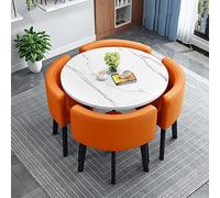 Ensemble de table de salle à manger moderne avec 4 chaises, table de cuisine et chaises en tissu pour la maison, le bureau, la réception, 80 x 80 x 75 cm