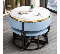Ensemble de table de salle à manger moderne avec chaises pour bureau, réception, club, maison, salon, cuisine, bar, balcon, chambre, bibliothèque et salle de billard, combinaison de couleurs bleues