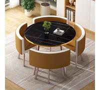 Ensemble de table de salle à manger moderne avec chaises pour la maison et le jardin - Économie d'espace - Table basse de cuisine - Table de conférence élégante pour restaurant (#24)