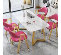 Ensemble de table de salle à manger moderne en marbre pour 4 tables basses de cuisine avec 4 chaises Table de conférence pour la maison, le bureau, les réunions et les événements de réception