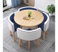 Ensemble de table de salle à manger moderne pour 4 chaises rondes et carrées, idéal pour les petites cuisines de 89,9 cm de diamètre, solution élégante et compacte