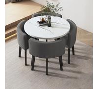 Ensemble de table de salle à manger moderne pour 4 personnes avec chaises, petit ensemble de meubles de salle de conférence, table de bureau simple et table ronde de petit déjeuner pour la maison et