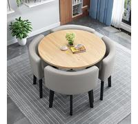 Ensemble de table de salle à manger moderne pour 4 personnes avec chaises, table ronde de salle de conférence, petite table de salle à manger, table de cuisine circulaire pour des repas confortables,