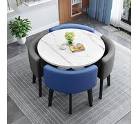 Ensemble de table de salle à manger moderne pour 4 personnes avec table ronde de salle de conférence et chaises, petite table ronde de salle à manger, table de cuisine circulaire pour petits espaces