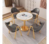 Ensemble de table de salle à manger moderne pour 4 personnes - Noir - Table de négociation élégante avec 4 chaises confortables