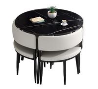 Ensemble de table de salle à manger moderne pour 4 tables de cuisine carrées/rondes pour salle à manger, table de salle à manger compacte avec 4 chaises pour petit espace, table de réunion moderne