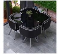 Ensemble de table de salle à manger moderne ronde/carrée avec chaises, table en verre trempé peu encombrante pour petit déjeuner, maison, jardin, restaurant, fourrure élégante pour petits espaces