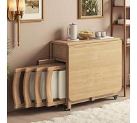 Ensemble de table de salle à manger pliable, design extensible en bois massif, meuble compact pour cuisine et salle à manger