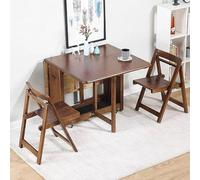 Ensemble de table de salle à manger pliable et extensible, tables en bois massif peu encombrantes pour petites cuisines et salles de séjour, design compact et extensible pour les maisons modernes