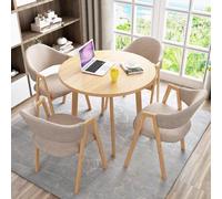 Ensemble de table de salle à manger pour 4 personnes, table de conférence avec chaises, table de salle à manger ronde et chaises pour cuisine, salon, hôtel, salon de beauté