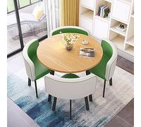 Ensemble de table de salle à manger pour 4 personnes - Table de cuisine ronde moderne avec chaises, design compact pour les petits espaces, idéal pour la maison et le bureau