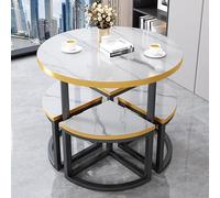 Ensemble de table de salle à manger pour 4 personnes, table ronde moderne avec chaises, meubles de salle à manger pour 4, design élégant pour une expérience culinaire améliorée