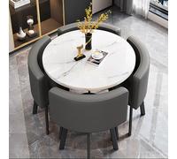 Ensemble de table de salle à manger ronde 5 pièces avec 1 table ronde et 4 chaises, table de salle à manger et de conférence polyvalente, parfaite pour la maison et le bureau, 85,1 x 74,9 cm (l x H)