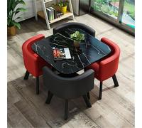 Ensemble de table de salle à manger ronde 5 pièces avec 4 chaises - Meubles modernes de cuisine et de salle à manger, parfait pour le petit déjeuner, la salle de conférence, la décoration d'intérieur