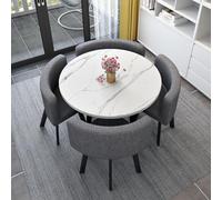 Ensemble de table de salle à manger ronde 5 pièces avec 4 chaises - Table de conférence ronde polyvalente pour la maison et le bureau - Meuble de salle à manger élégant et fonctionnel