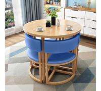 Ensemble de table de salle à manger ronde 5 pièces pour 4 personnes avec cadre en métal et chaises incluses, table de conférence peu encombrante pour petits appartements, finition cuir moderne