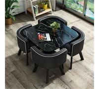 Ensemble de table de salle à manger ronde 5 pièces pour cuisine et petit déjeuner avec 1 table ronde et 4 chaises Table de conférence 80 x 75 cm Design moderne et élégant