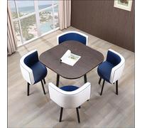 Ensemble de table de salle à manger ronde 5 pièces pour cuisine et petit déjeuner avec 1 table ronde et 4 chaises Table de conférence 80 x 75 cm Design élégant et peu encombrant