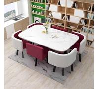 Ensemble de table de salle à manger ronde avec 6 chaises, meubles modernes pour cuisine, bureau et salon, petite table de salle de conférence, ensemble de 7 pièces